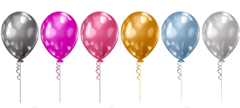 节日图片,立体元素,热气球PNG,银色免抠素材